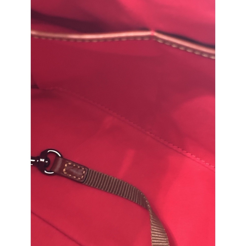 Dooney & Bourke Plaid Bucket Drawstring Shoulder Bag Red Green Tassel Logo - Picture 12 of 16